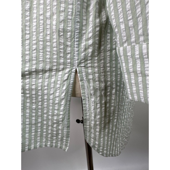 Anthropologie Striped Collared Long Sleeve Button Down Shirt Mini Dress - Picture 6 of 10